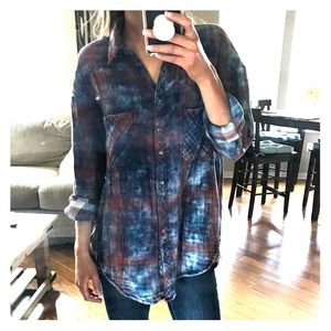 Free People Distressed Flannel